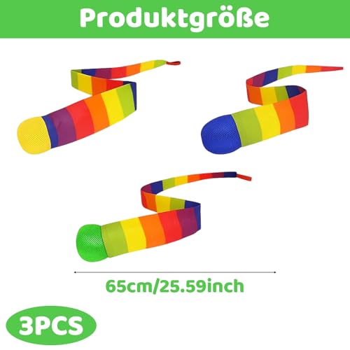 YyiFcg Schweifball, 3 Regenbogenbälle in Gelb, Grün und Blau, für Spiele und Freizeitaktivitäten, robust und langlebig