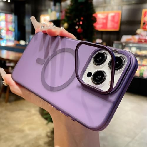 Coque iPhone 14 Plus violet mat avec support objectif et charge sans fil