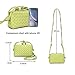 Woven Crossbody Bags for Women，Fashion Leather Lightweight Handbags Shoulder Bag Phone Wallet Purse Stylish Ladies Messenger Bags，Lime Green