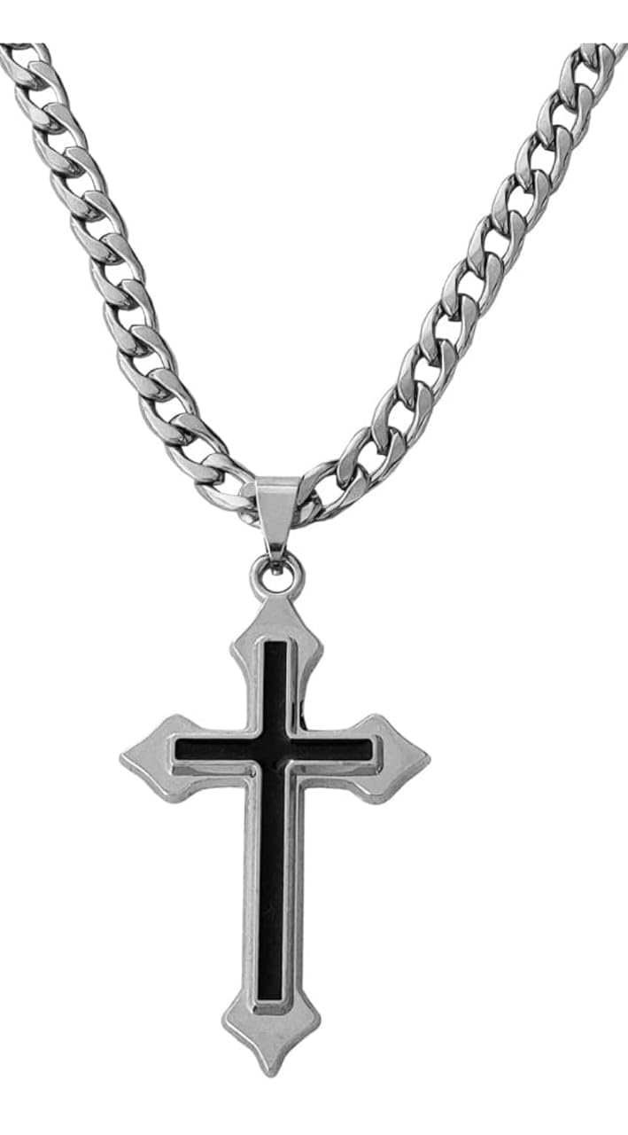 Style Silver Star of David Hexagon, Evil Eye, Lord Jesus Christ Stainless Steel Pendant Necklace Chain for Men Women Fashion Jewelry Gift-image-29