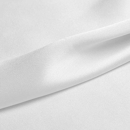 Natural White 100% Pure Silk Fabric Solid Color Charmeuse Fabrics By The Pre-Cut 1 Yard For Sewing Width 44 Inch #TOP2