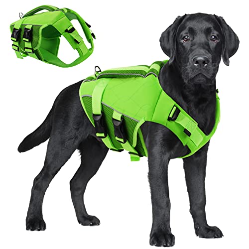 ASENKU Schwimmweste Hund Mittel M,Verstellbar & Ripstop Hundeschwimmweste,Rettungsweste für Hunde mit Griff und Reflektierend, Hunde Schwimmweste für Chihuahua,Dackel,Französische Bulldogge, Labrador