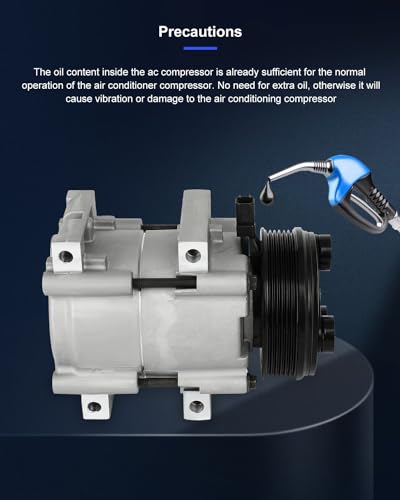 ECCPP A/C Compressor with Clutch 2007-2010 Fit for Ford Mustang 4.0L AC Compressor - Thumbnail 7