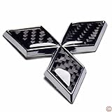 Real Carbon Fiber CF Grille Hood Trunk Tailgate Lid Emblem Badge for Mitsubishi - Medium: 3.0 inche/ 75mm