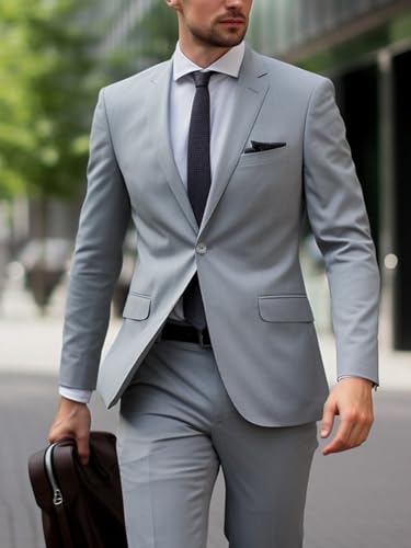 Men's 2 Piece Slim fit Suit Tailcoat Set, Ballroom Wedding Set, Single Button Sports Jacket, Long Pants Set2
