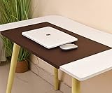 Non-Slip PU Leather Desk Pad with Edge Protector - Soft Waterproof Desk Mat for Home Office - Extended Mouse Pad Laptop Desk Writing Blotter Mat Table Protector,100x50cm,Brown