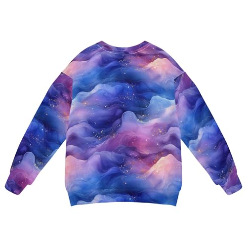 JUNZAN Blue Pink Liquid Purple Kids Girls Pullover Hoodie Fleece Hoodies for Girls Camping 4T2