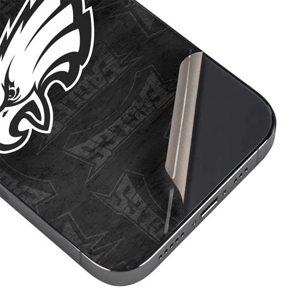 Skinit Decal Phone Skin Compatible with iPhone 14 Pro Max - Officially Licensed NFL Philadelphia Eagles Black & White Design