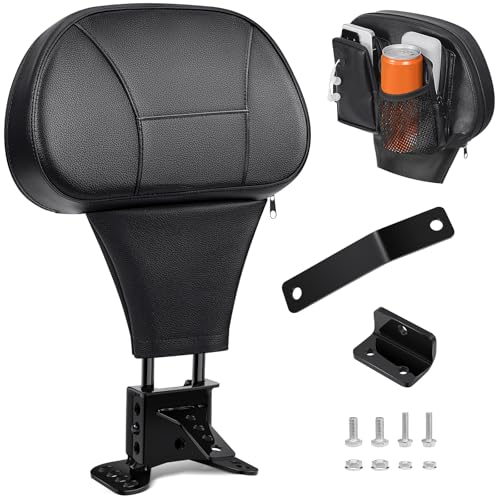 PBYMT Rider Driver Backrest, Adjustable Rider Backrest, Black Driver Backrest Fit for Harley Davidson Touring Electra Glide Road Glide Road King Street Glide 1997-2024