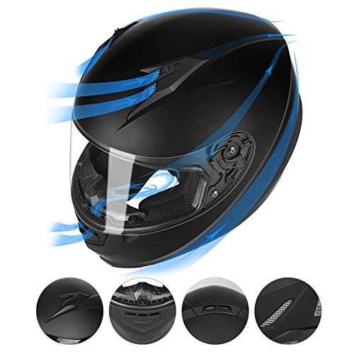 Glx GX11-MB-M Compact Lightweight Full Face Motorcycle Street Bike Helmet thumb #6