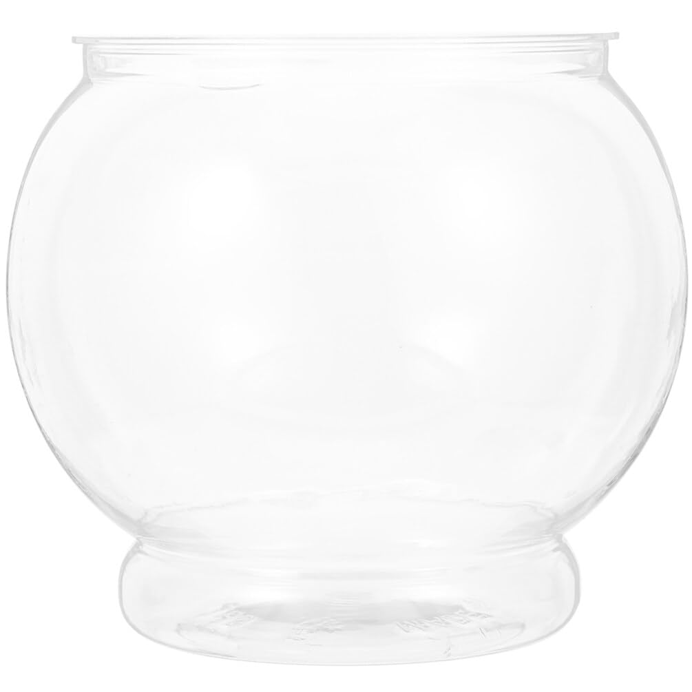 INOOMP Aquarium De Table Transparent Rond 15X15X13 Cm Bol À Poisson en Plastique Robuste Décoration Élégante pour Bureau Maison Ou Cadeau