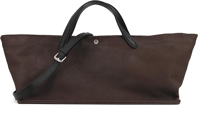 Bolso tote de lona y cuero para mujer, estilo casual y chic, con cierre magnético, bolsillos internos y externos, ideal para uso diario miniatura 1