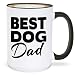 shop4ever Best Dog Dad Ceramic Coffee Mug Tea Cup Funny Quote Design Black Handle 15 oz Novelty Humor Gift Birthday Christmas Father’s Day Gift for Dog Dad Pet Lover Him