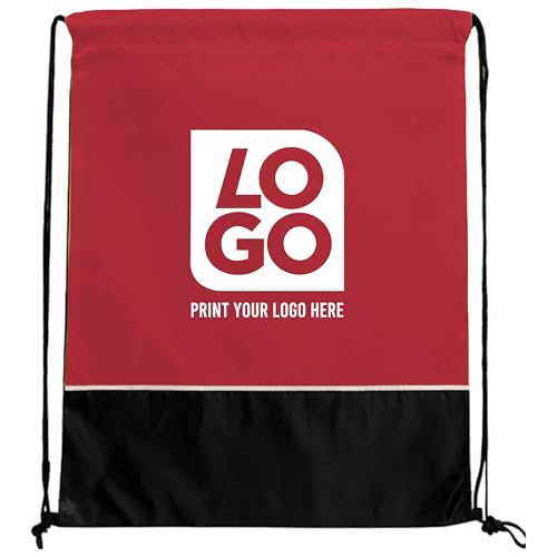 USMG Two Tone Classic Drawstring Tote Bags with Single Color Imprint for Marketing & Events