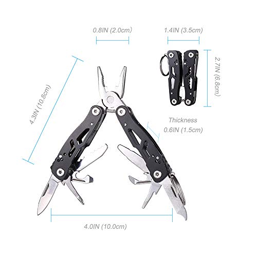 MINI Multitool Pliers, Birthday Christmas Gifts for Men Boyfriend Dad Husband Women, Pocket Knife 14-In-1, Rugged and Practical Portable Computer and Bike Gadgets, Black Camping and Survival Tools - Image 5