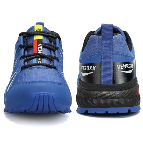 Men's Trail Running Shoes Lightweight Breathable-Mesh Non-Slip for Hiking & Walking Fashion Sneakers, Blue, 10.54