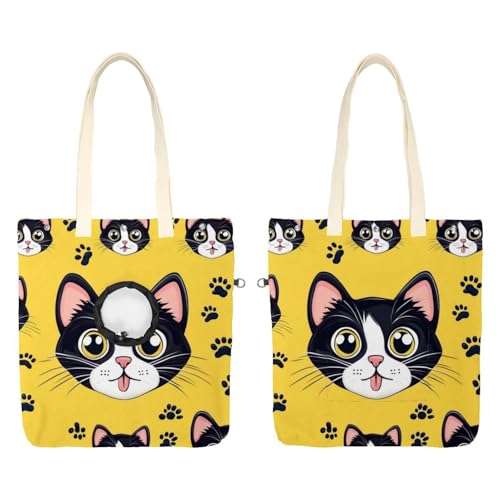 Bolsa de hombro de lona para mascotas: pasea con tu gato cómodamente 2