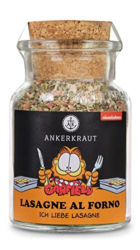 Ankerkraut Lasagne al Forno Gewürz, 115g im Korkenglas, Garfield Edition, Premium Qualität