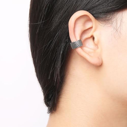 HZMAN Dragon Scale Ear Cuff Earrings for Men Women Retro Gothic Stainless Steel Lightweight No Piercing Clip On Cartilage Earring Jewelry Gift2