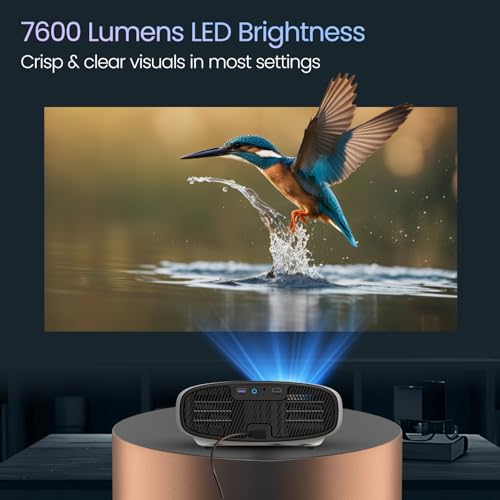 Image of Portronics Beem 530 Smart LED Projector,1080p Full HD,7600 Lumens,Bluetooth & Wi-Fi, Auto Keystone,15W Speaker,Android Based Interface, Wireless Screen Mirroring(White)