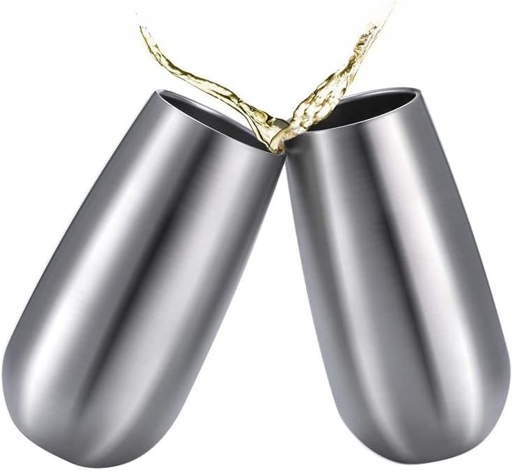 6 oz Stainless Steel Champagne Tumbler Stemless Glasses with Lid, Double Wall Insulated Travel Mug Perfect for Wine, Coffee, Drinks, Champagne, Cocktails, Colorful (White) - Image 9