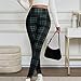 MXTPOV Fleece Lined Leggings Women Checkered Fleece Lined High Waisted Legging Fashion Winter Thermal Warm Outdoor Pants Green Ladies Leggings L
