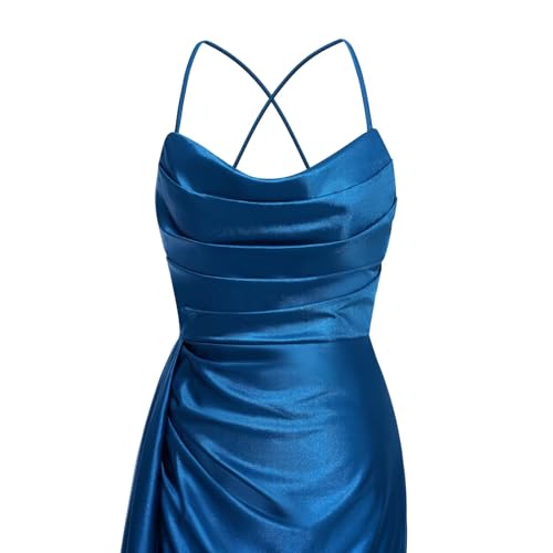 Stylefun Short Cowl Neck Satin Homecoming Dress 2025 Party Dress with Pleated Cocktail Prom Gown CYM3244