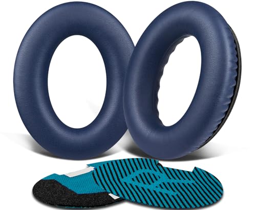 Image of SoloWIT Protein Leather Earpads Cushions for Bose Headphones, Replacement Ear Pads for Bose QuietComfort 15 QC15 QC25 QC2 QC35 /Ae2 Ae2i Ae2w /SoundTrue & SoundLink Around-Ear Series - Navy Blue