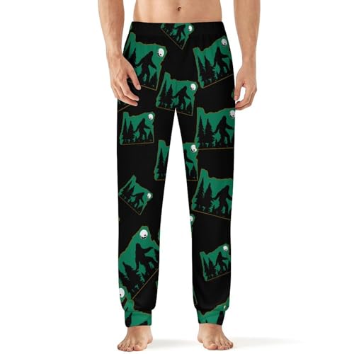 Sasquatch Bigfoot in Oregon Men's Pajama Pants Soft Lounge Bottoms with Pocket Sleep Pants Loungewear