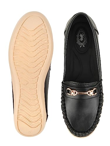 Image of Shoetopia Women's Comfort Loafers - Soft Sole Slip-On Moccasins with Horsebit Detail | Casual & Office Wear Flats