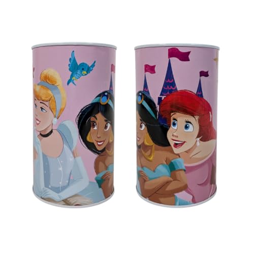 My sweety pop – Tirelire en métal Princesses Rose – Ecole – Rangement pièces – 17.5 cm – Idée Cadeau