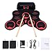 Portable Electronic Drum Set Digital Foldable MIDI Kit 9 Silicon Durm Pads Built-in Stereo Speakers (Color : As Shown, Size : One Size)