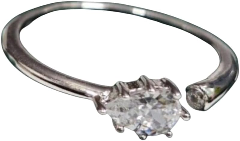 HANDMADE Pear Cut Moissanite Toe Ring, Sterling Silver 925, 14k White Gold Plated, Adjustable