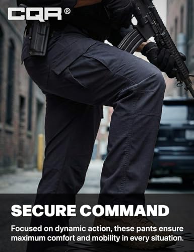 Image of CQR Men's Flex Ripstop Tactical Pants, Water Resistant Stretch Cargo Pants, Lightweight EDC Hiking Work Pants