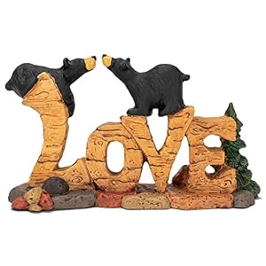 DEMDACO Love Bears Black Bear 35 x 6 Hand cast Resin Figurine Sculpture