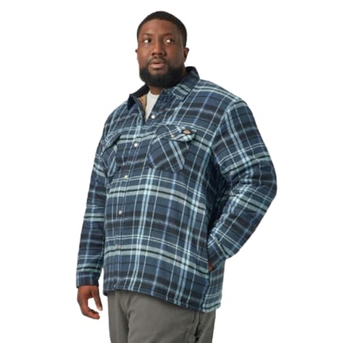 Image of Dickies Men's Sherpa Lined Flannel Shirt Jacket With Hydroshld