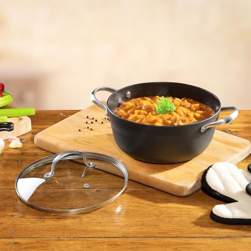 Image of Cuisiland 4-Piece Honeycomb Cast Iron Cookware Set - 2.5QT /7.5'' Milk Pot, 10 inch Frying Pan, 10 inch Shallow Braising Pan & 5.5QT /10.5'' Casserole Pot, Non-Stick, Oven Safe, Classic Heat Retention