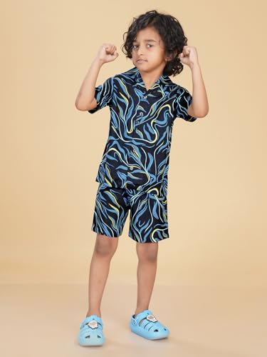Image of Ninos Dreams Boys Cotton Rayon Coord Set with shorts /Holiday Shirt & Shorts