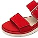 Tamaris Comfort Damen Sandalen flach aus Leder mit Schnalle, Rot (Red Suede), 38 EU