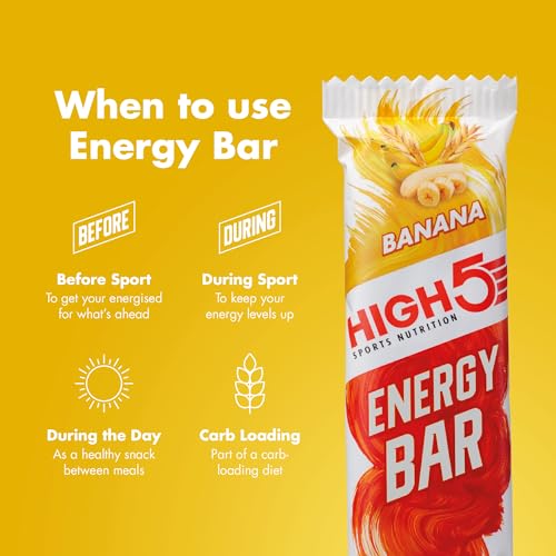 HIGH5 Energy Bars - High Carb Energy Bars for Running, Cycling & Hiking - Vegan Oat Bars with Real Fruits - Healthy Snacks for Adults - Snack Bars Multipack for Training & Racing (12x55g, Banana) - Image 5