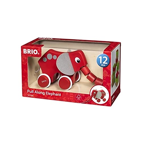 Jouet éléphant à tirer Brio 30186 bois premier âge motricité bébé