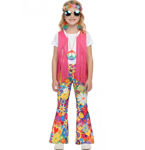 Disfraz Hippie para niñas 60s 70s para fiestas miniatura 2