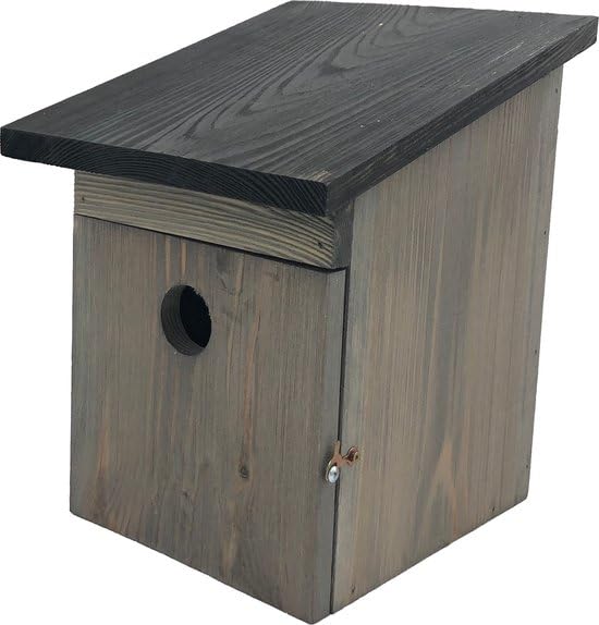 Vogelhaus 21 x 19 x 25 cm – Nistkasten für Meisen, Holz, FSC-Zertifiziert, mit Zugangstür und Futterpaket