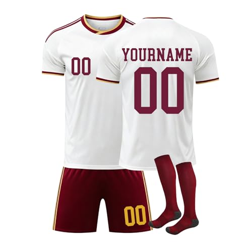 Copa Mundial 2026 Camiseta de Fútbol Personalizadas para Hombres y Niño, Copa Mundial Casa/Visitante Equipación Fútbol DIY Nombre Número con Conjunto Top Pantalón Corto y Calcetines Regalo de Futbol