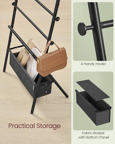 Vasaglefreestandingtowelrackfoldableblanketholdertowelholderwith4hooksfabricbasket39incheshighforbedroomlivingroombathroominkblackandslategrayulls020b01 Urban Country Home Decor Vasagle freestanding towel rack foldable blanket holder towel holder with 4 hooks fabric basket 39 inches high for bedroom living room bathroom ink black and slate gray ulls020b01 urban country home decor