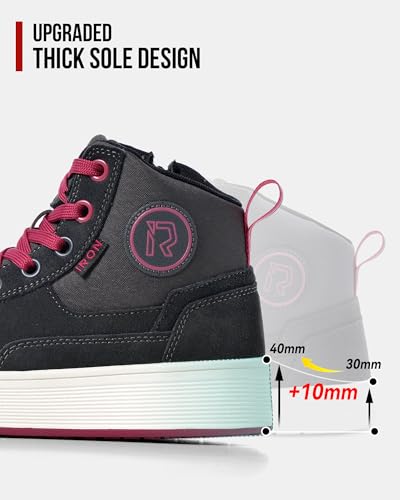 Image of RIDEIRON Motorcycle Shoes for Women and Men, CE Certified, Thickened Anti-Slip Sole, Breathable Casual Motorcycle Riding Boots with Ankle Support, Shift Pad (Pink 6 Men /7.5 Women)
