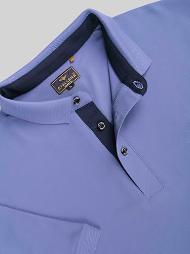 Image of STELLERS Men's Premium Polo T-Shirt Wrinkle Free Quick Dry Soft and Feather Touch Feel Regular Fit
