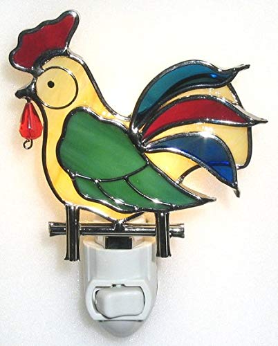 Stained Glass Rooster Night Light