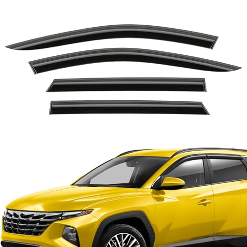 Extra Durable Window Deflectors Tape-On Window Visors Rain Guards Fit for Hyundai Tucson 2022-2025, Sun Visors, Wind Vent for Shades, Exterior Car Accessories - 4pcs. AG0652