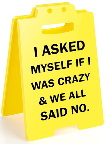MBL Funny Office Decor Gifts - Small Fun Humor Gag Desk Mini Warning Caution Sign Cubicle Workplace Decoration for Women Men Coworker Teammate Employee Boss Birthday Christmas